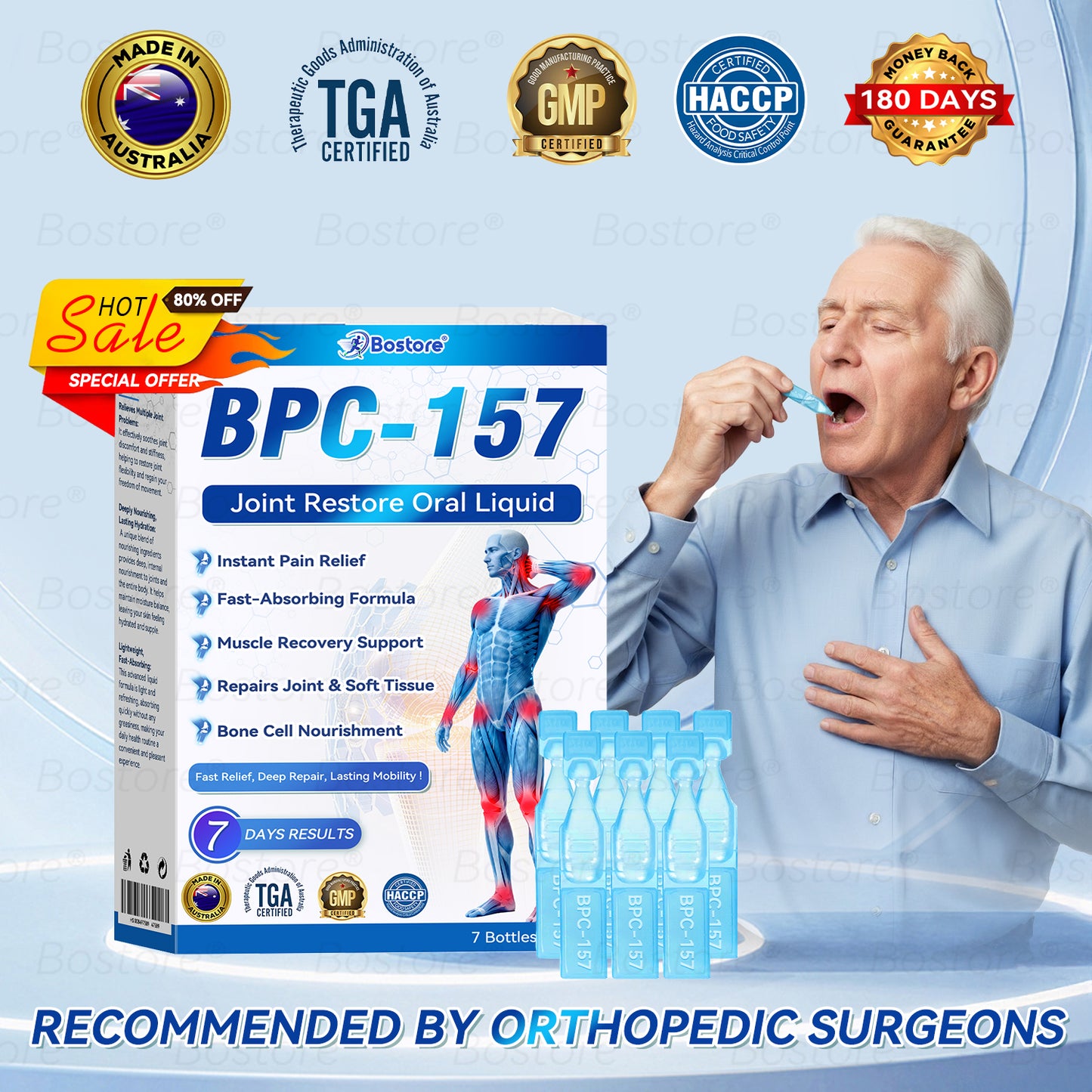 Bostore® BPC-157 Joint Restore Oral Liquid 𦴠Natural Peptide Support for Joints, Muscles, Recovery & Mobility